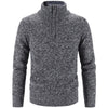 Warm herenvest met halve rits en halfhoge col