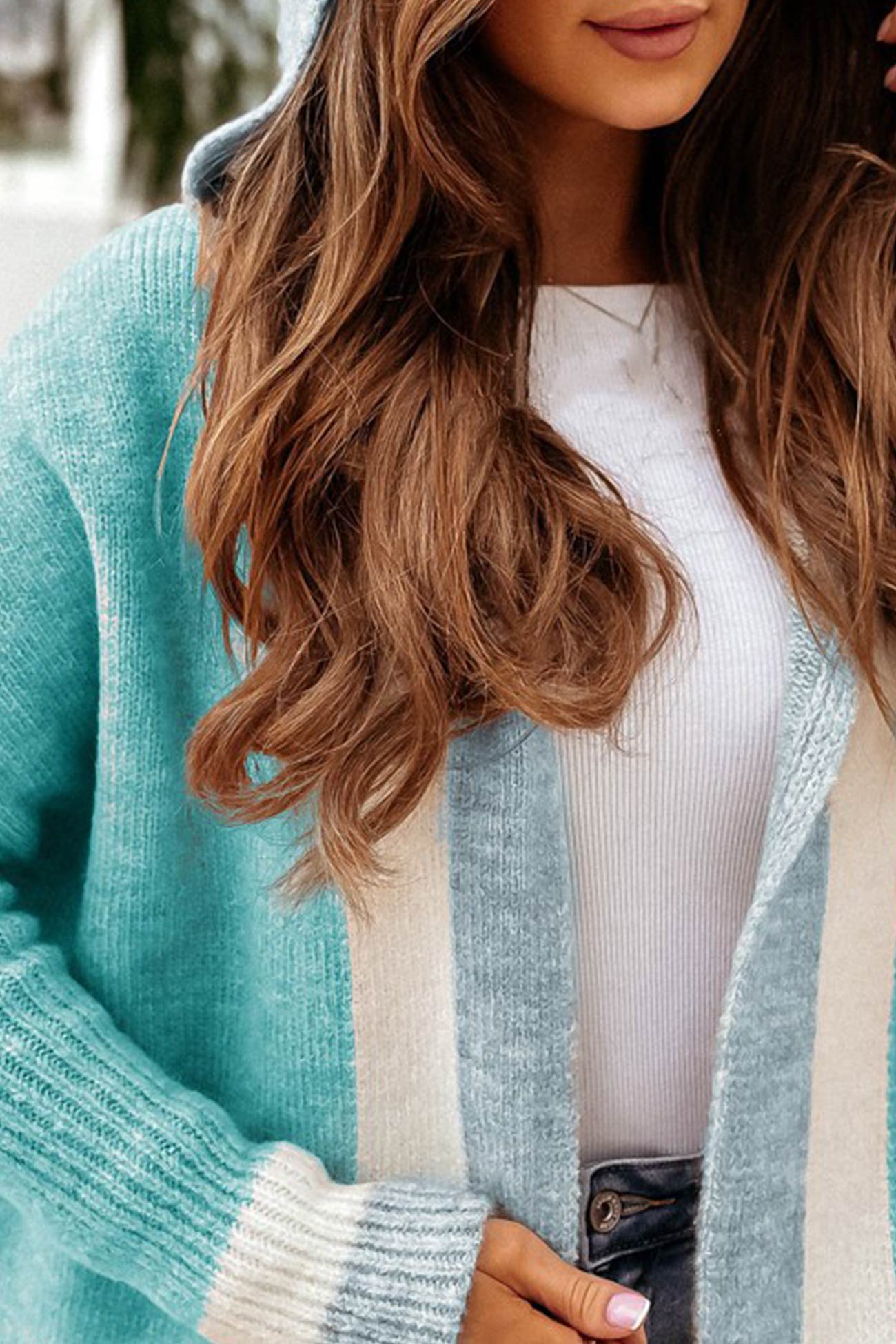 Hoodie Cardigan met Contrastdesign voor de Herfst-mezamstore.nl
