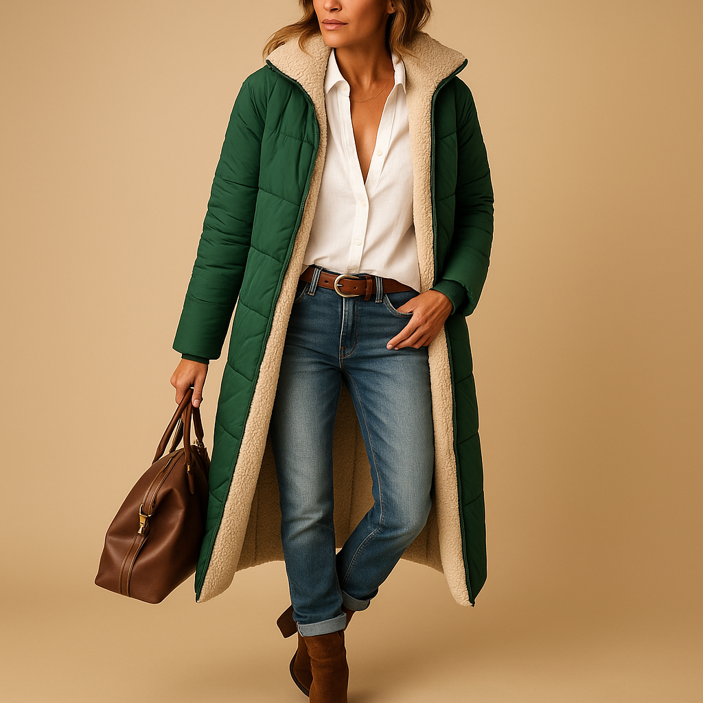 Lange Winterjas voor Dames met Comfortabele Pasvorm en Tijdloos Design