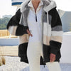 Oversized pluche fleece vest met rits en capuchon