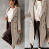 Elegante dames herfstjas met dubbele knoopsluiting en wollenmix