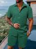 Herenset Zomer Overhemd en Shorts Casual Look
