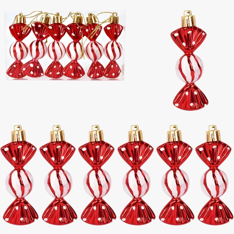 Kerst Snoepornamenten – Set Decoratieve Candy Hangers voor Boom