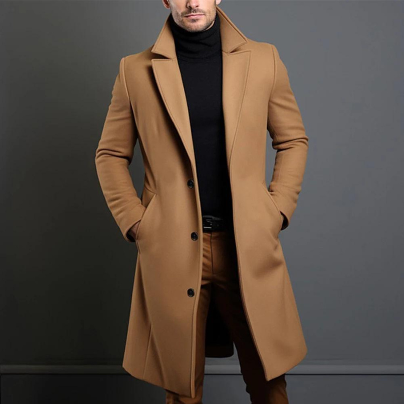 Heren Lange Overjas – Klassiek & Elegant Ontwerp voor de Winter