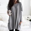 Oversized tuniek trui dames met zakken en ronde hals