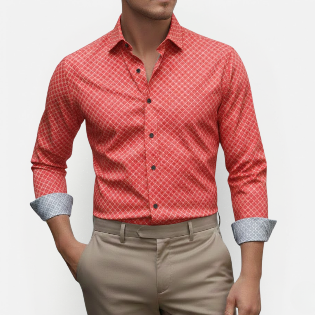 Heren Slim Fit Overhemd Ruit – Zakelijk & Casual