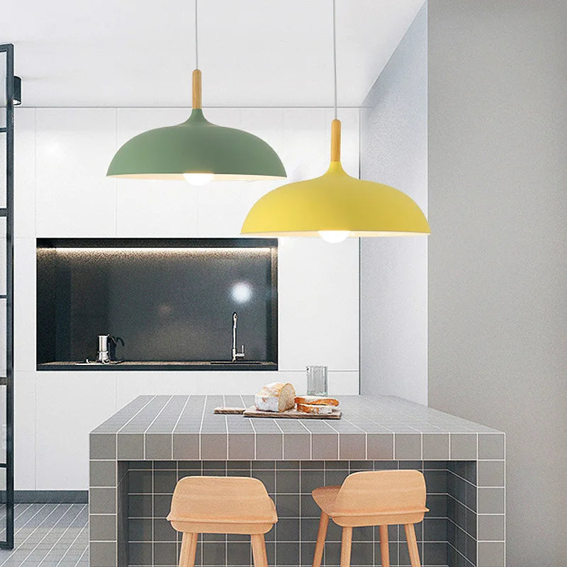 Moderne Scandinavische Eikenhouten LED Plafondlamp