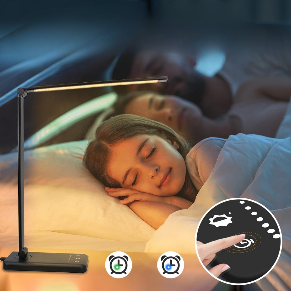 LED Bureaulamp met Draadloze Oplader & Verstelbare Helderheid