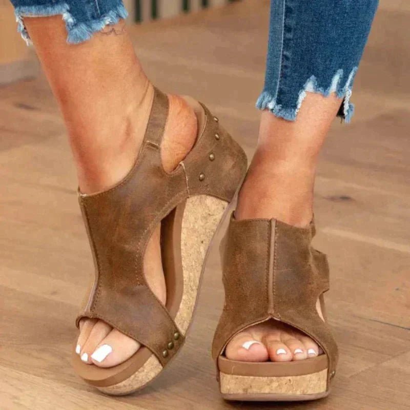 Leren Dames Sandalen met Orthopedische Ondersteuning en Verstelbare Bandjes