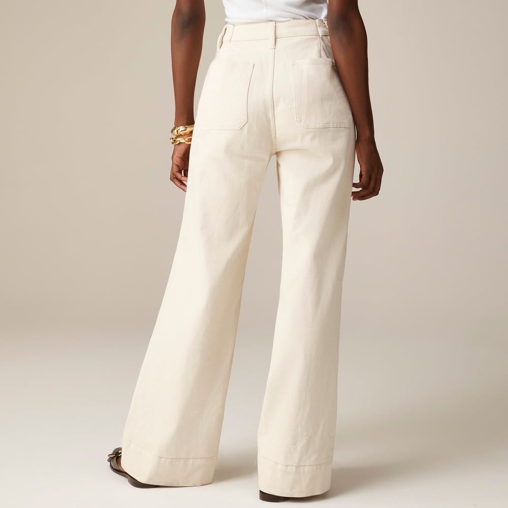 Hoge Taille Sailor Pantalon met Gouden Knopen
