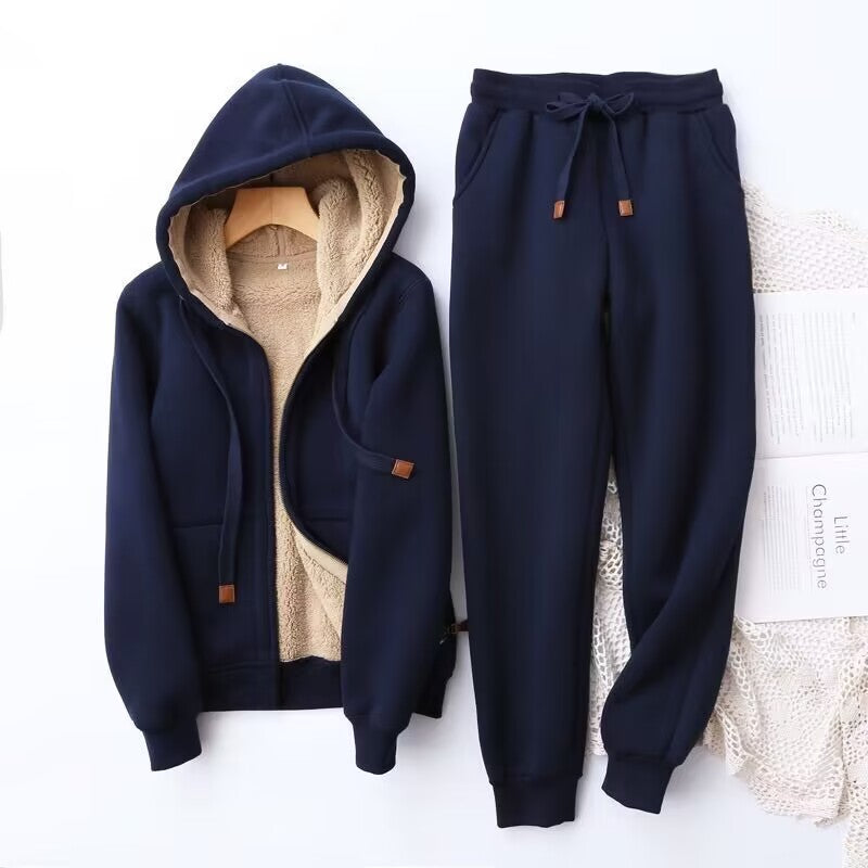Fluweel Gevoerde Loungewear Set voor Vrouwen - Luxe en Comfort