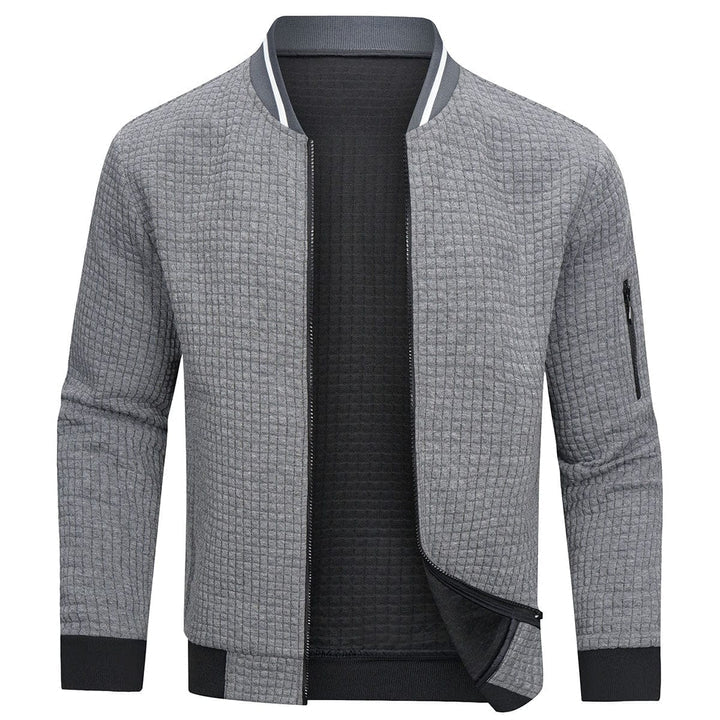 Minimalistische herenjas met rasterpatroon – warm, stijlvol en comfortabel