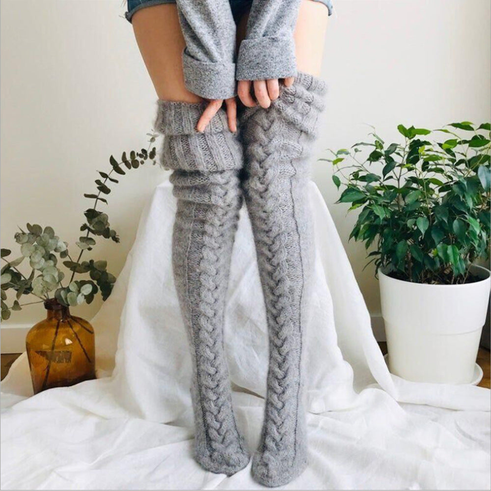 Gebreide Overknee Dames Sokken – Warme & Comfortabele Kniekousen