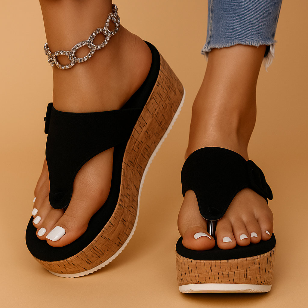 Comfortabele dames sandalen met verhoogde platformzool