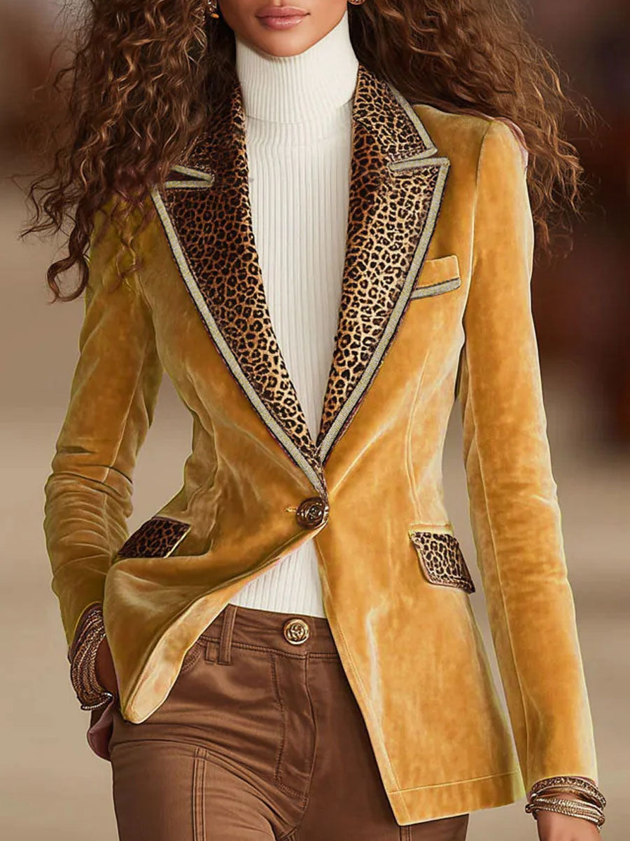 Dames Blazer met Contrasterende Kraag & Getailleerde Pasvorm