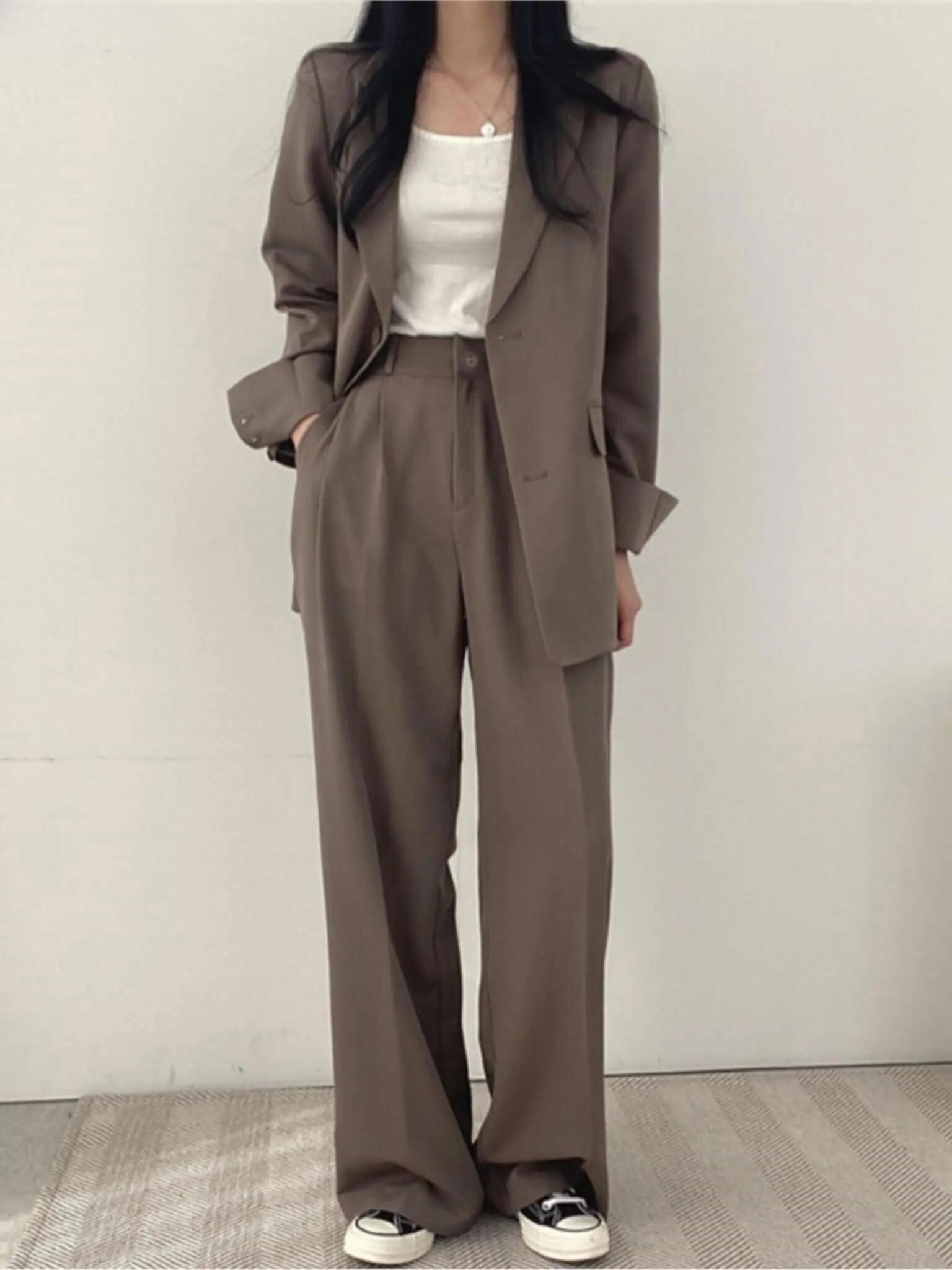 Dames Broekpak Tweedelig – Blazer & Broek, Getailleerd en Zakelijk