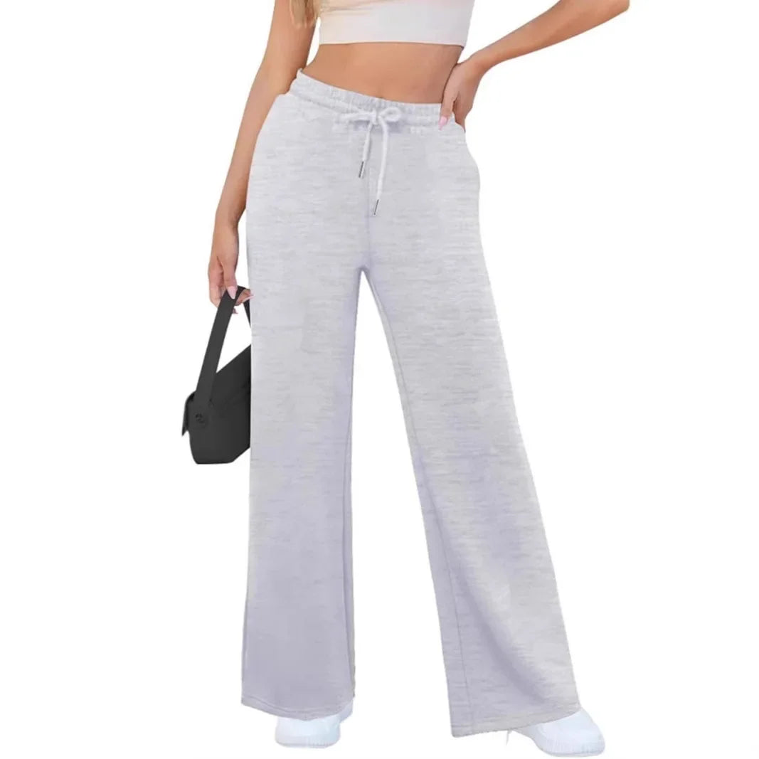 Dames Loungebroek – Comfortabele Broek met Wijde Pijpen en Trekkoord