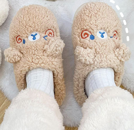 Fluffy Dierenpantoffels – Warme Sloffen met Antislip Zool