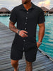 Herenset Zomer Overhemd en Shorts Casual Look