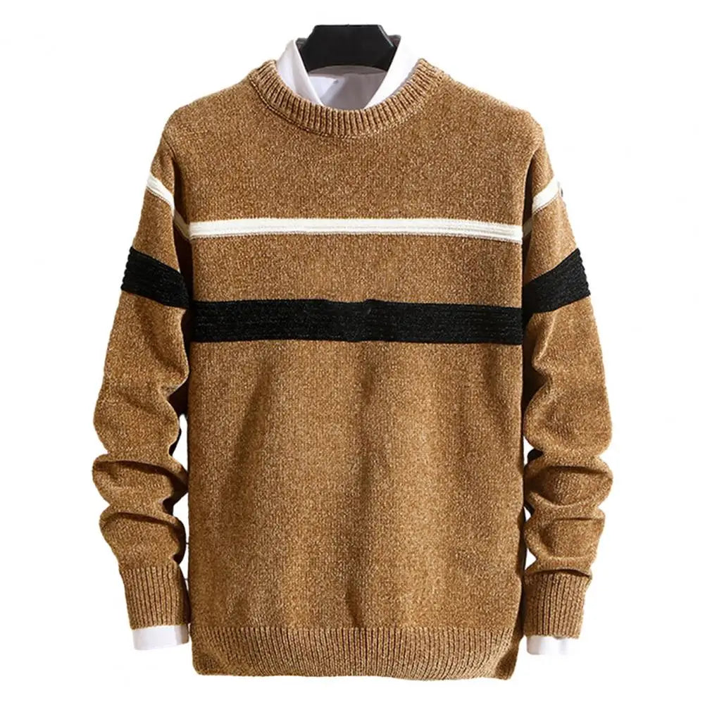 Gestreepte Slim Fit Pullover voor Mannen-mezamstore.nl