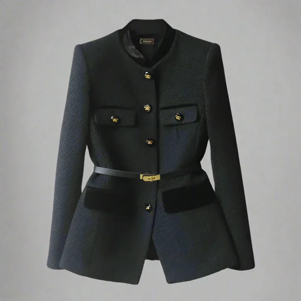 Elegante damesblazer – Getailleerde jas met gouden knopen