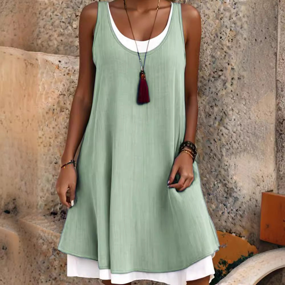 Zomerjurk Dames Losvallende Pasvorm Luchtig Comfortabel Casual