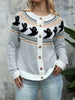Halloween Strickjacke met Geistermotief - Comfortabel en Stijlvol-mezamstore.nl