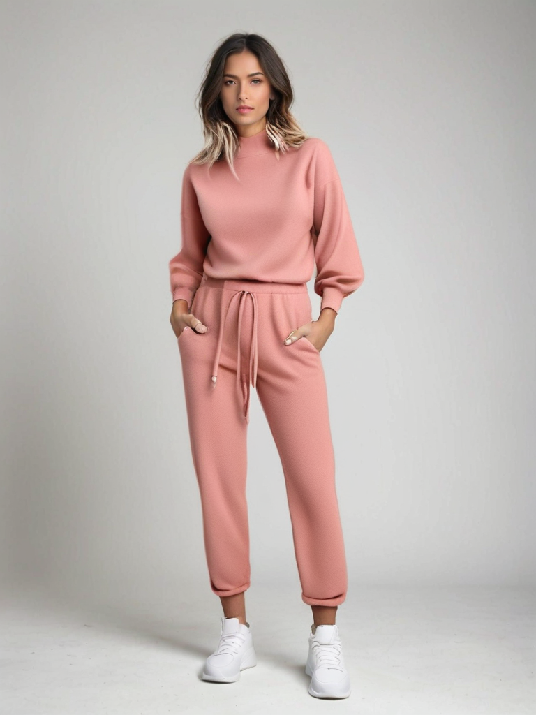 Dames Lounge Set – Comfortabele Tweedelige Set met Trui en Broek