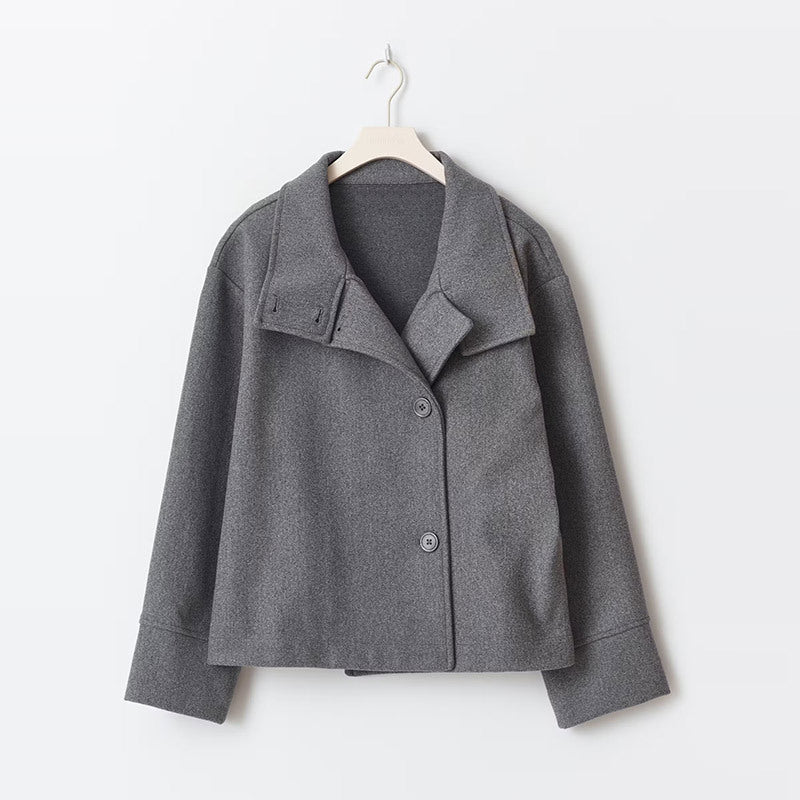 Oversized Damesjas – Elegante Lange Jas met Hoge Kraag