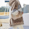 Oversized pluche fleece vest met rits en capuchon
