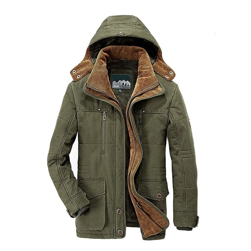 Robuuste Heren Winterjas – Warm Outdoor Model met Capuchon en Zakken