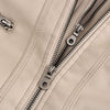 Elegante Leren Damesjas met Dubbele Rits en Capuchon