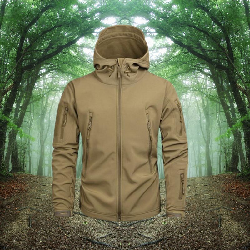Heren Outdoor Softshell Jas – Tactisch Ontwerp met Capuchon