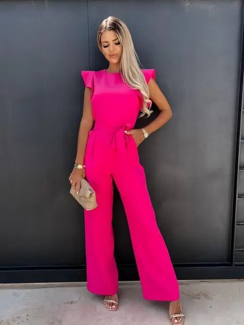 Jumpsuit met Speelse Ruches en Elegante Snit