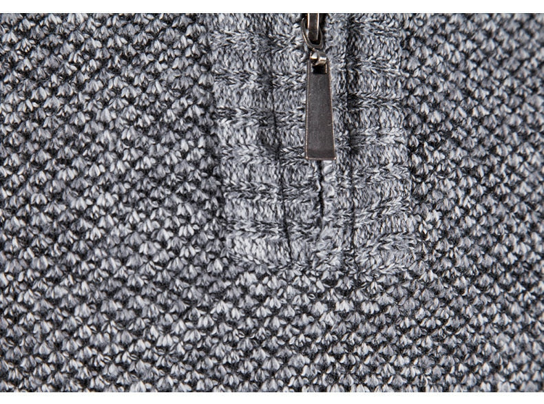 Warm herenvest met halve rits en halfhoge col