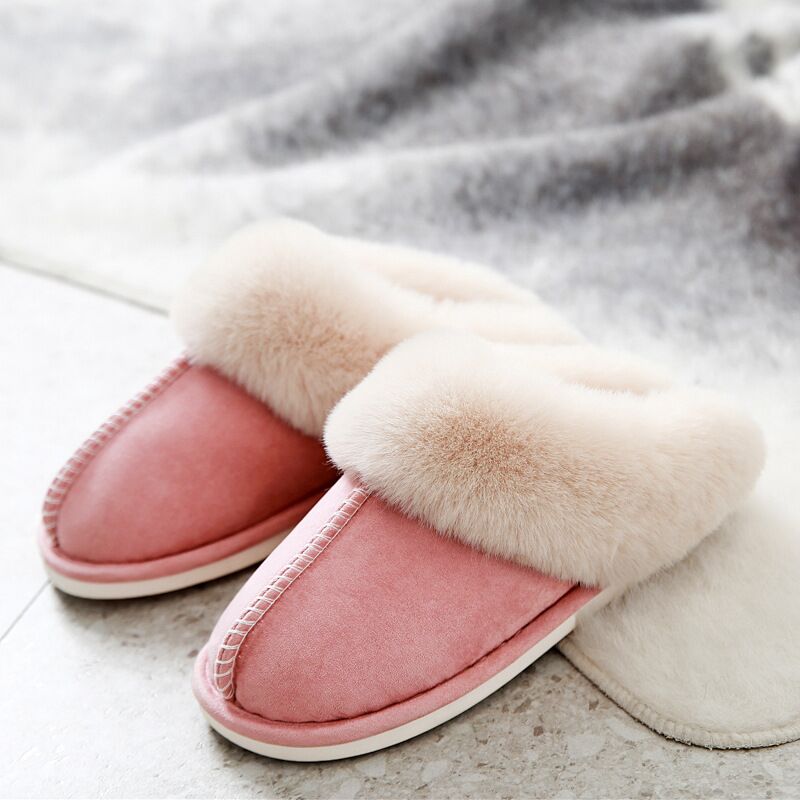 Flauschige en modieuze huis slippers met antislipzool-mezamstore.nl