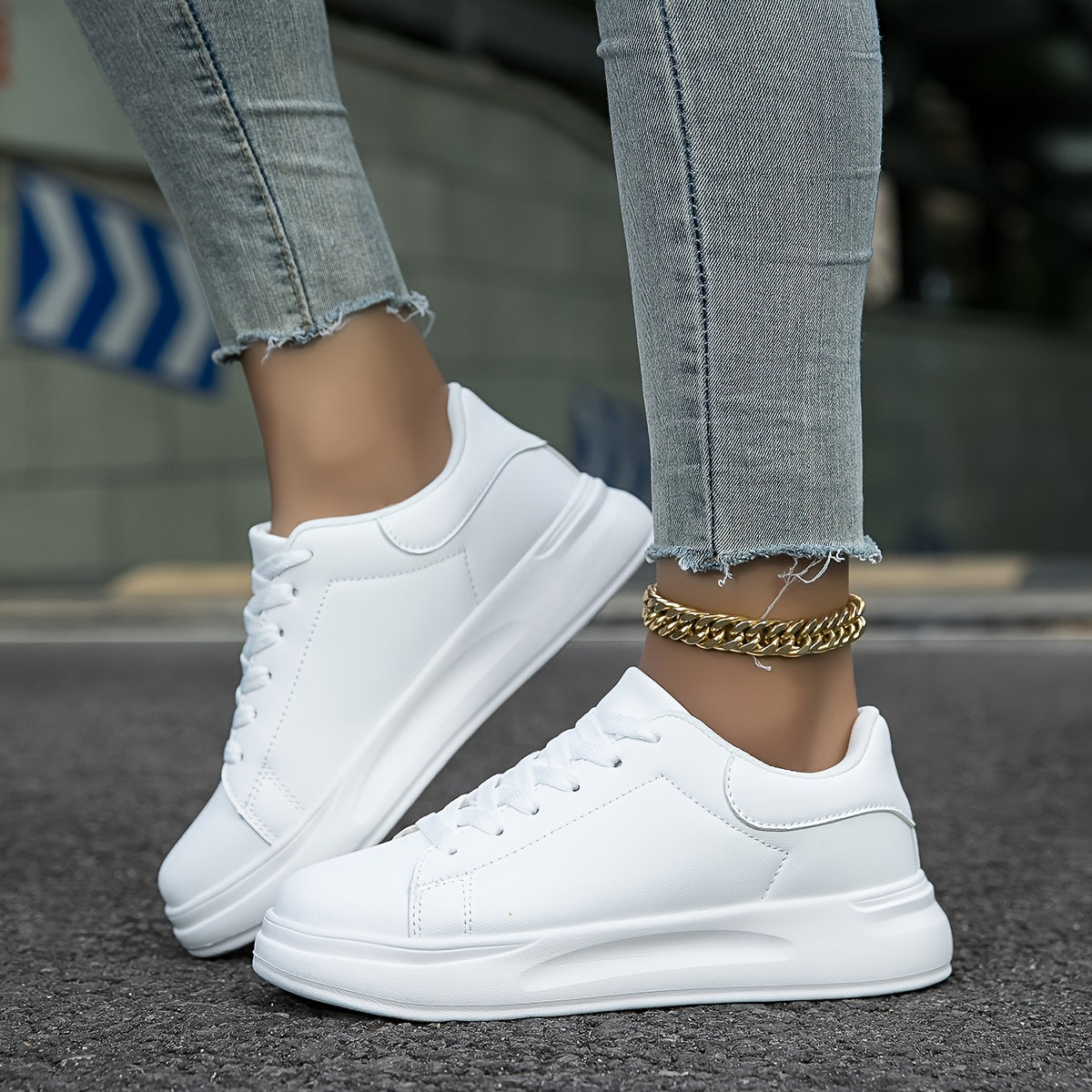 Dames Platform Sneakers – Comfortabele Casual Veterschoenen