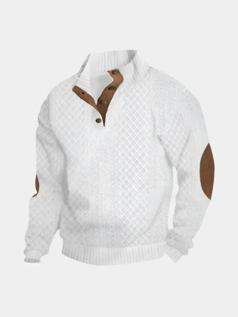 Heren Trui met Knoopsluiting & Klassiek Patroon