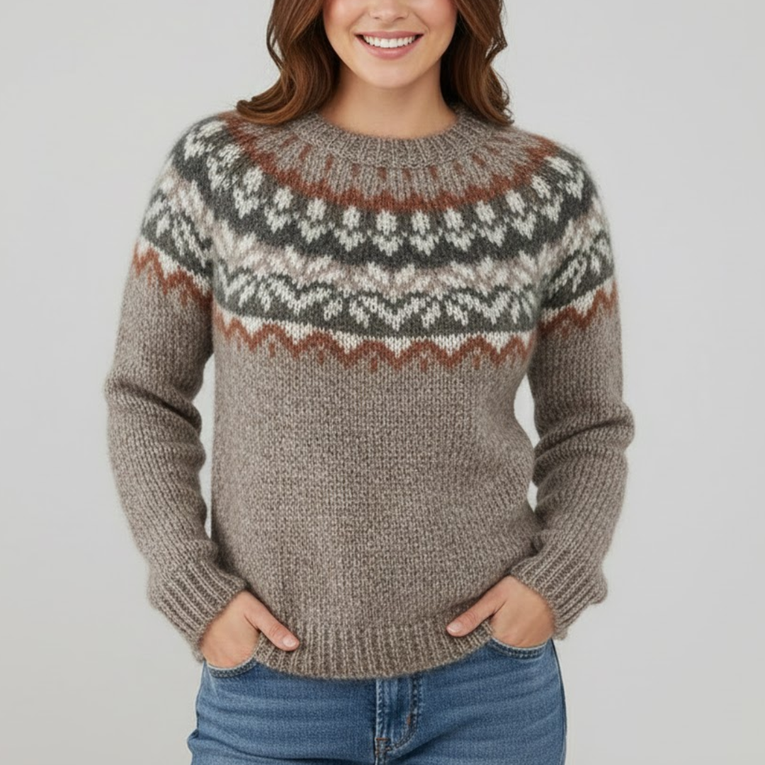 Vintage Gebreide Damestrui Retro Casual