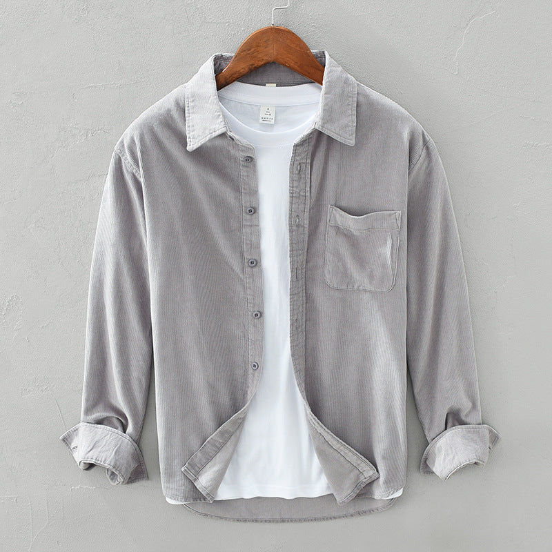 Retro Corduroy Overhemd voor Heren - Tijdloze Elegantie