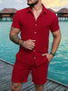 Herenset Zomer Overhemd en Shorts Casual Look