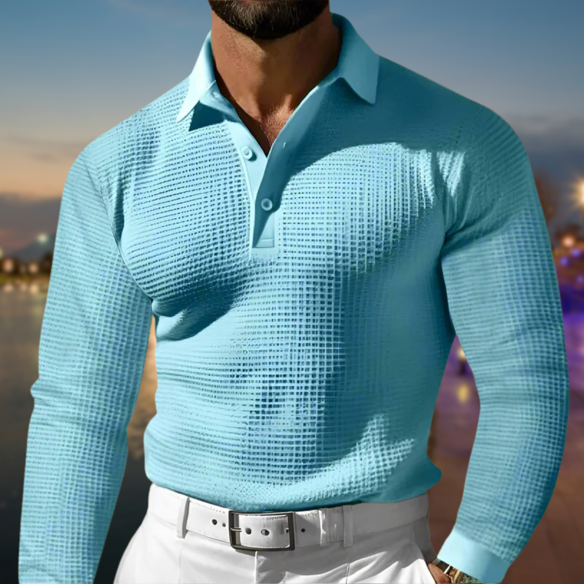 Comfortabele Warme Polo Sweater voor Heren met Perfecte Pasvorm