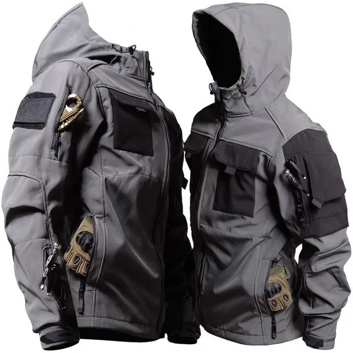 Heren Tactical Jas – Outdoor Hooded Jacket met Meerdere Zakken