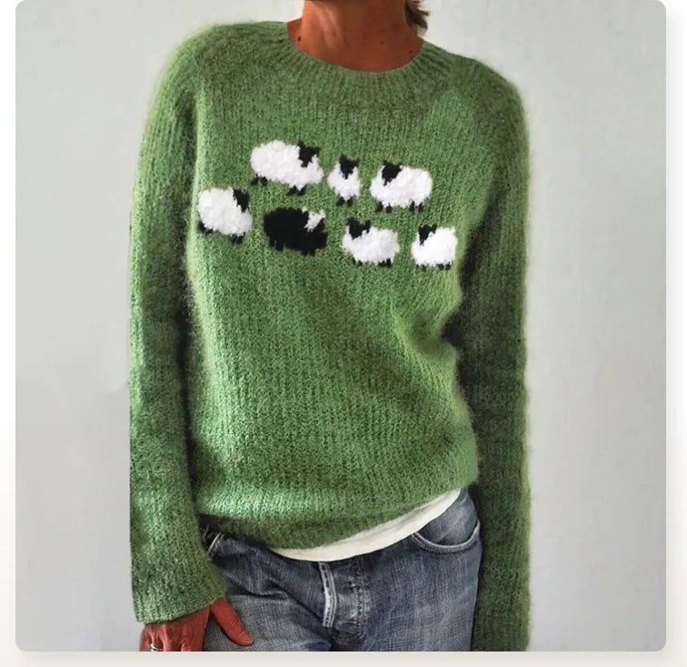 Retro Sweater met Comfortabele Pasvorm en Stijlvol Design