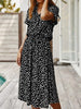 Zomerse midi-jurk met frisse print en korte mouwen