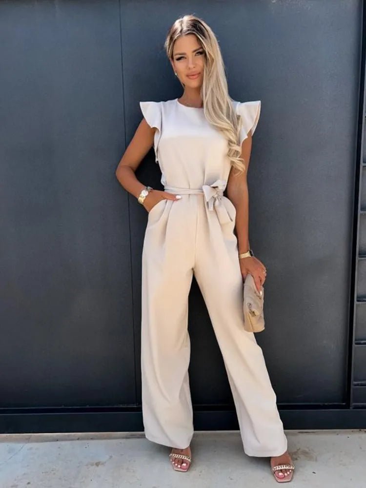 Jumpsuit met Speelse Ruches en Elegante Snit