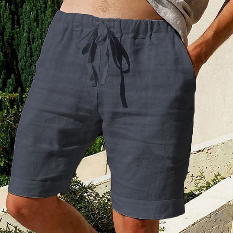 Linnen Heren Short met Ademend Materiaal en Elastische Tailleband