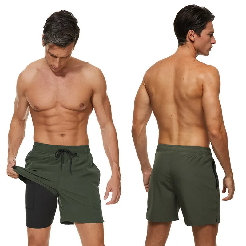 Heren Zwemshort Sportief met Ritszakken en Compressievoering