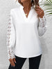 Elegante Witte Blouse met V-Ausschnitt en Lange Mouwen