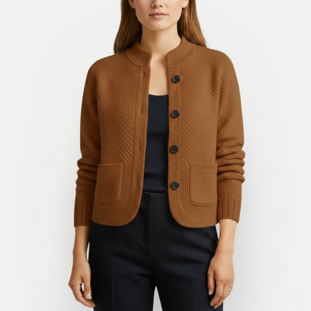 Dames Vest met Knoopsluiting en Ronde Hals